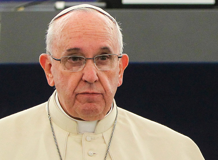 Papst Franziskus, sehr ernst / © European Union 2014 - source:EP